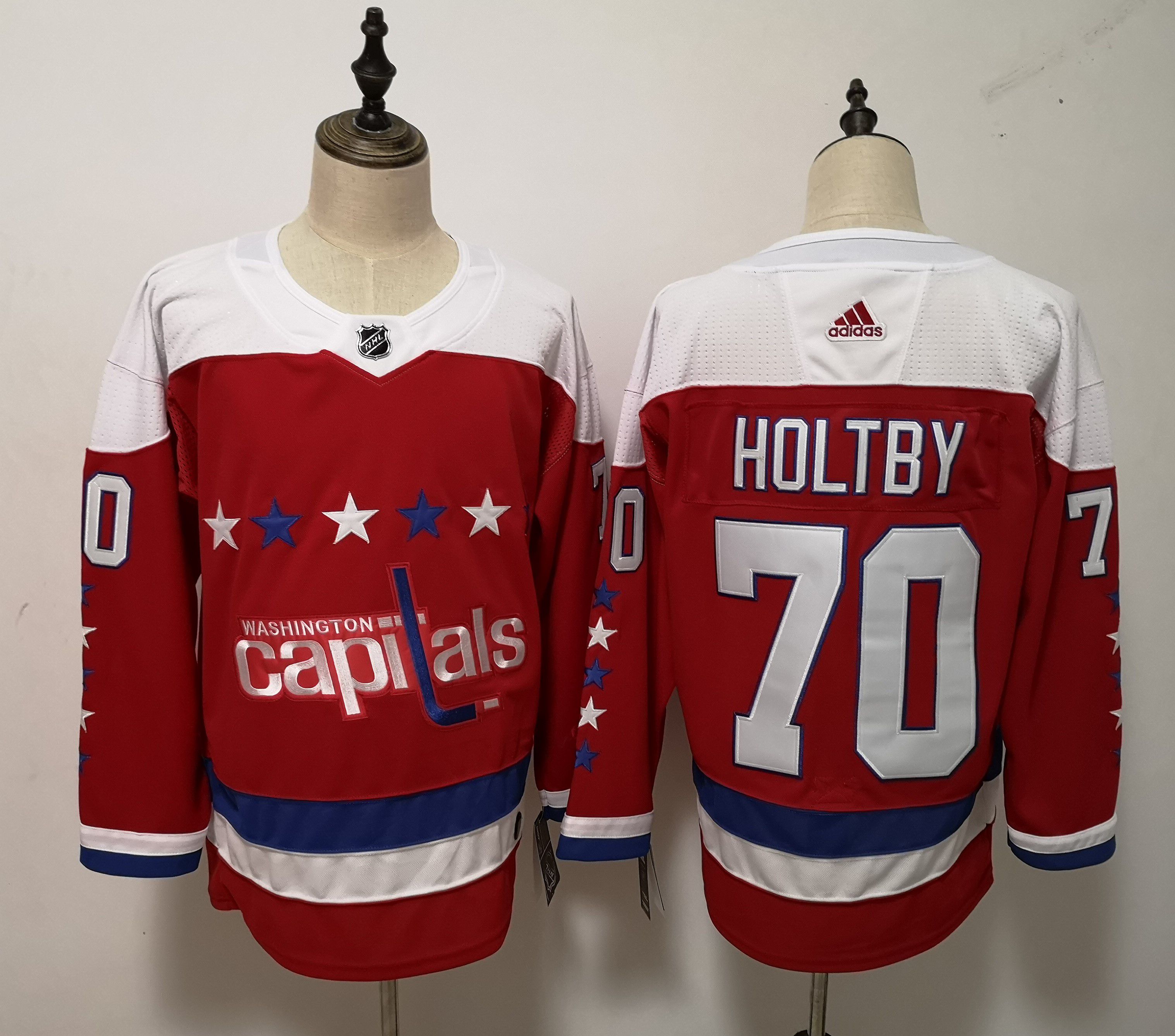 Men Washington Capitals #70 Holtby Red Adidas Alternate Authentic Stitched NHL Jersey